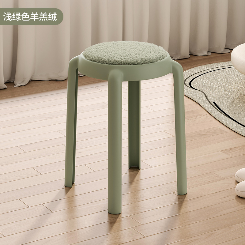 Taburete de plástico para el hogar taburete de mesa de comedor apilable taburete redondo Banco alto taburete de sofá simple taburete de maquillaje puerta taburete de cambio de zapatos