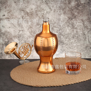 Customized Electroplated Glass Wine Bottle Vodka Ice Wine Bottle Foreign Wine Bottle Sparkling Wine Bottle Electroplated Champagne Bottle
