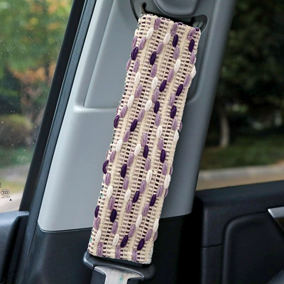 Car Interior Decoration, Seat belt shoulder pad - one-purple-textured-shoulder-pad