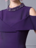 Hip wrapped skirt with diamond standing collar and half off shoulder banquet dress dress dress
