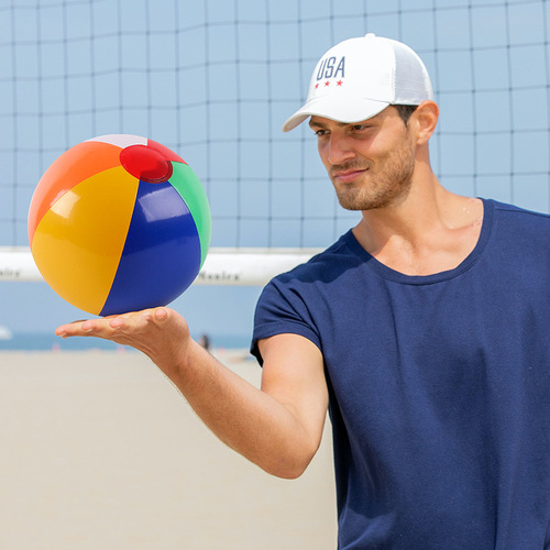 Six-color beach ball, water polo, inflatable racquet ball 40CM children's outdoor volleyball interactive beach ball 30CM football