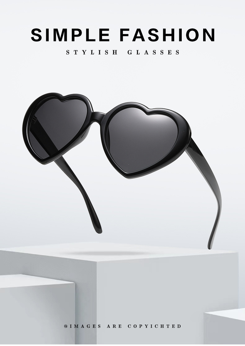 50g Weight Full Frame Glasses Structure Sunglasses Classification Ac, UV400 Protection Lens Material Special-Shaped Mirror Glasses Style Casual, Travel Occasion Heart Shape Pattern Children Unisex Gender Cute, Sweet Style Grey, White Color Cute Sweet Heart Shape Ac UV400 Protection Special-Shaped Mirror Full Frame Kids Sunglasses 6