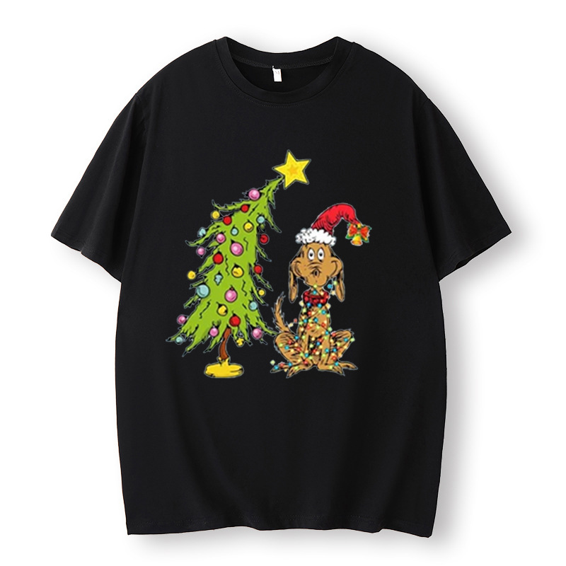 Grinch Face Oversized Shirt, Fun Christmas Shirt, Family Christmas Party, Hip Hop Street Dress
