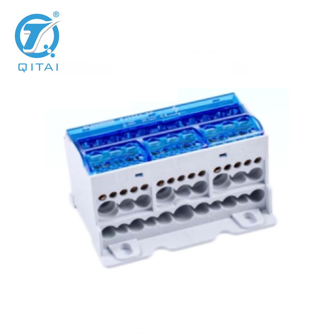 QFJ125A-3P分线端子单极分线盒导轨式3组接线盒分线端子汇流排
