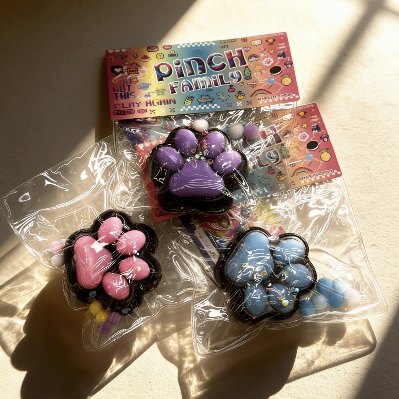 Explosiones transfronterizas de garras de gato multicolores pellizcadas de compresión juguetes de barro sensación relajante emoción ventilación artefactos regalos al por mayor image 2