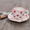 Xinming's new red caring cup disc ceramic hand pinch coffee cup niche hand -painted cup disc house milk cup