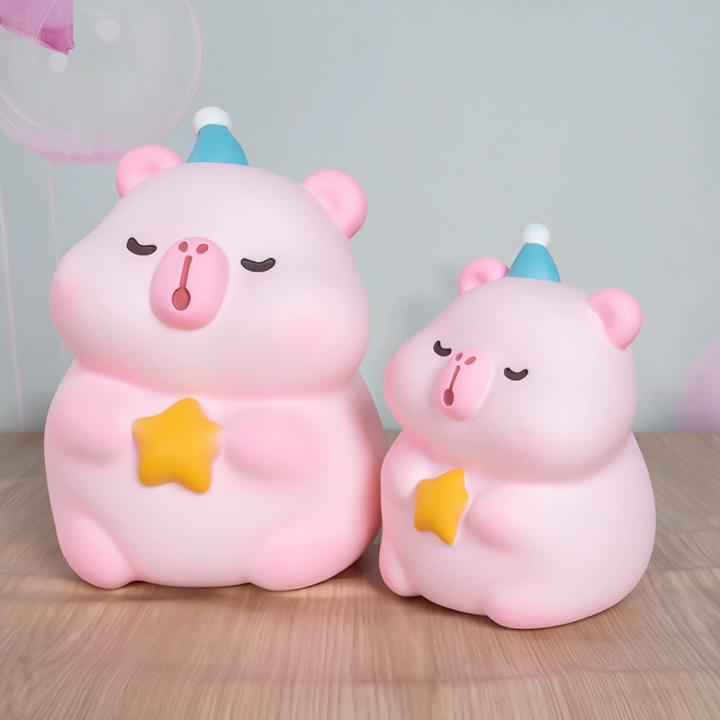 Creative cartoon cute table piggy bank plastic, children's decorations