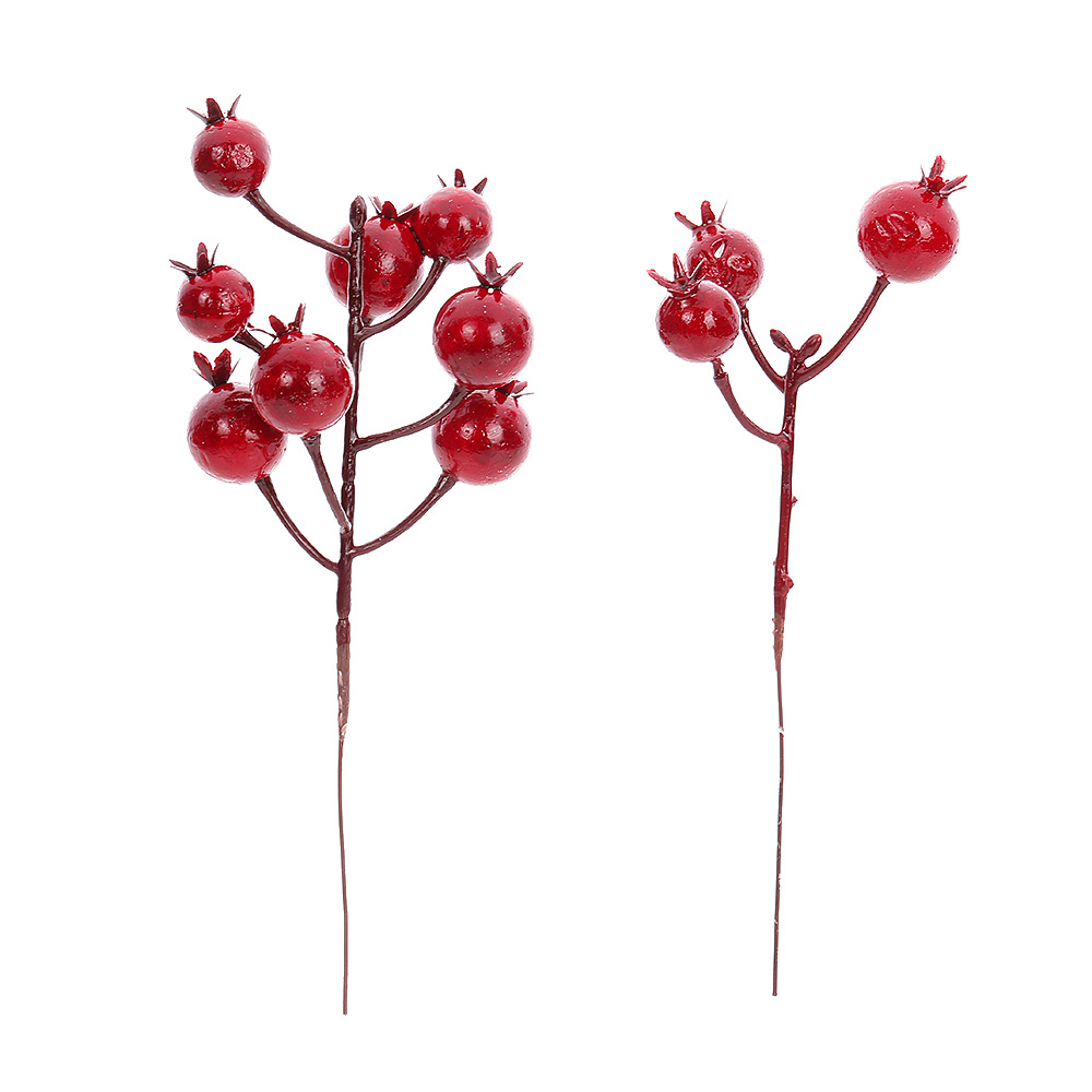 국경 간 시뮬레이션 홀리 과일 풍부한 과일 크리스마스 장식 DIY 절단 붉은 과일 베리 버킷 꽃꽂이 장식 소품