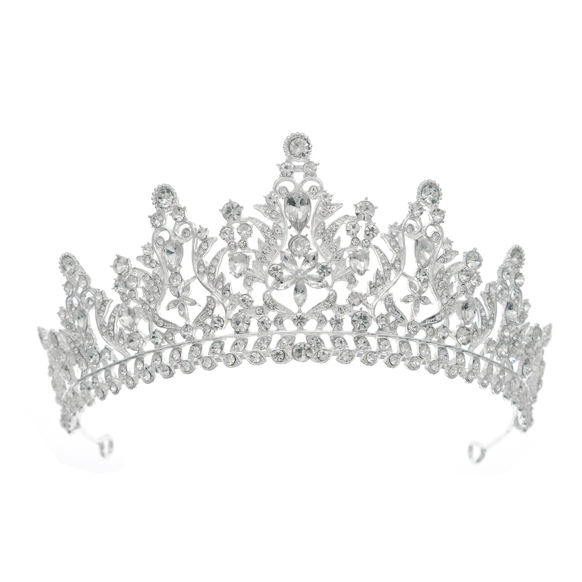 Europeo y americano transfronterizo nupcial corona tocado de lujo Todo Partido cumpleaños boda joyería vintage aleación rhinestone diadema corona