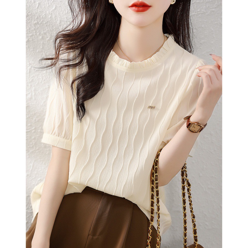 Summer shiffon design short sleeve T-shirt
