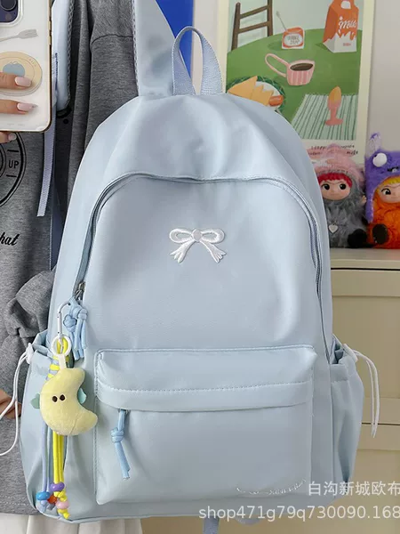 Japanese-Style Ins Simple Solid Color Small Backpack, High-Value Lightweight School Bag for Middle and High School Students, Versatile Double-Shoulder Backpack