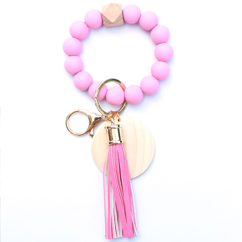 1 Piece Quantity Daily Occasion Silica Gel Material 1 Piece Bohemian Geometric Silica Gel Beaded Tassel Bag Pendant Keychain