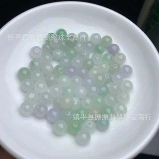 缅甸翡翠巴山翠7mm圆珠diy手串项链散珠玉石饰品散珠玉珠厂家批发