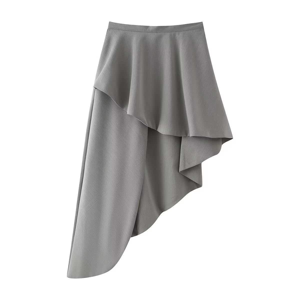 2026 Summer New Cross-Border Women's Clothing: Niche Design, Irregular High-Waisted Slimming Asymmetrical Skirt