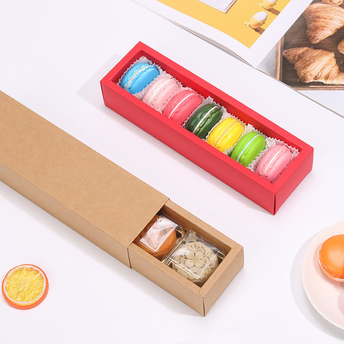 Retro kraft paper drawer baking cookie box macaron packaging box candy chocolate cookie mooncake gift box