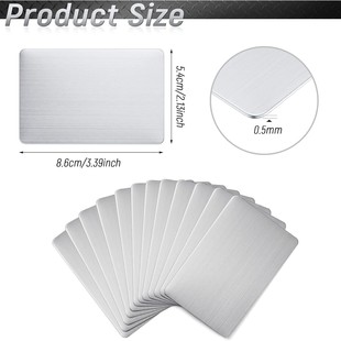 Spot Stainless Steel Business Card Hot Selling Engraved 304 Stainless Steel Metal Business Card Blank Steel Card Label Sign Card DIY