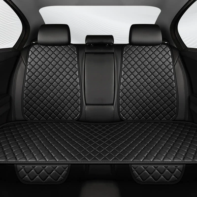 Cushion Cover, Summer Non-Slip and, Seat cushion, seat cover - all-black-rear-seat-cover-set-2-rear-seat-backrests-rear-seat-bench-cover