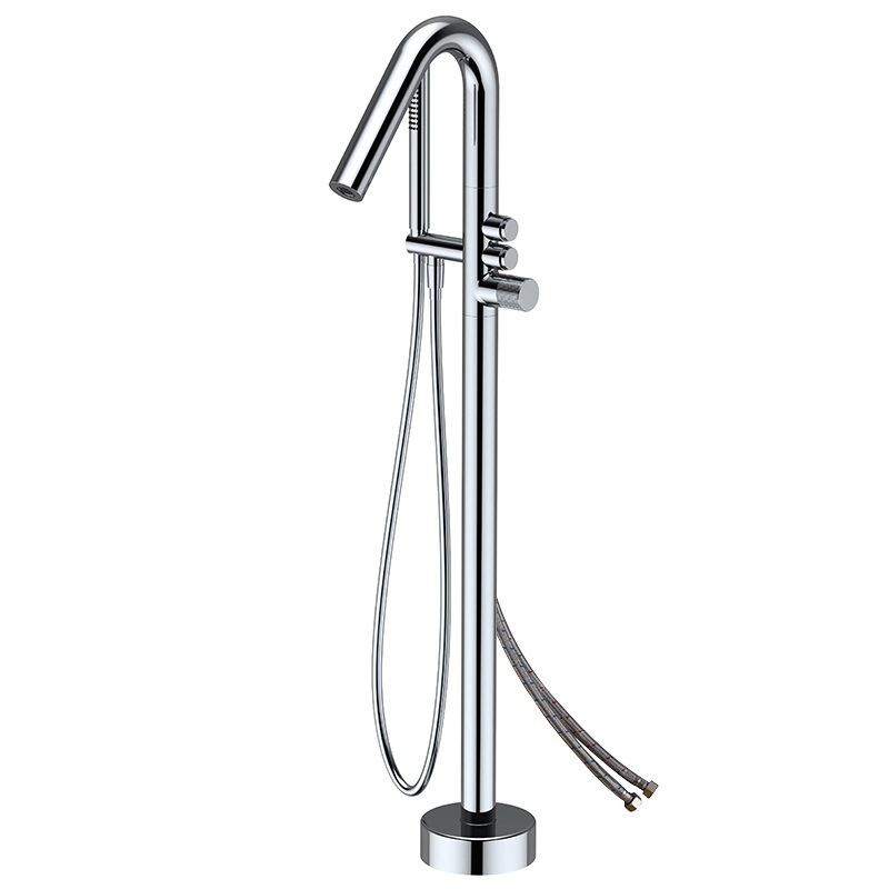 Plata ronda piso grifo de la bañera