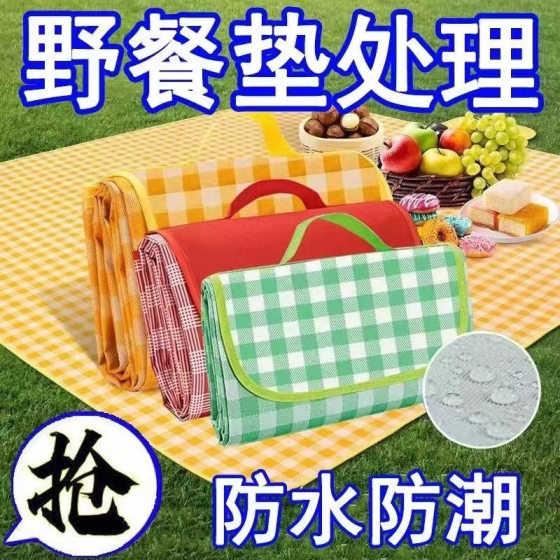 Spring outing picnic mat moisture-proof mat outdoor waterproof thickened oxford cloth camping mat handbag type folding waterproof cloth