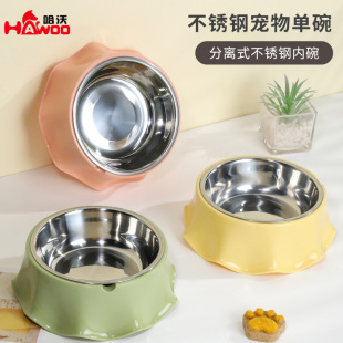 Original Stainless Steel Ghost Skirt Pet Bowl Manufacturer Wholesale Large Diameter Dog Food Bowl Dog Rice Bowl Pet Supplies