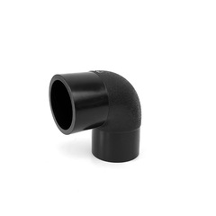 Brand new black PE pipe fitting for connecting 90-degree elbows, 63-800mm socket fusion HDPE water supply pipe components