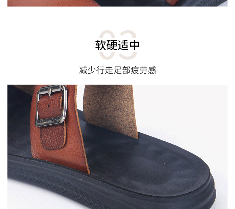 Dép sandal nam quai ngang hở ngón thoáng khí đi biển dã ngoại — Màu đen, kaki chi tiết 8