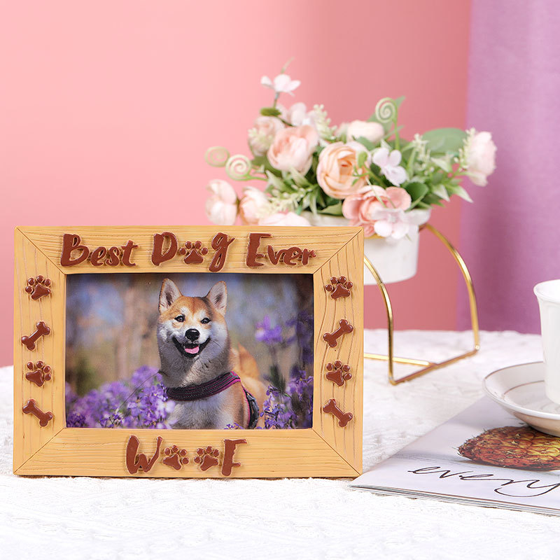 Marco de fotos para mascotas decoración creativa simple lindo mascota resina álbum marco hogar escritorio decoración foto decoración mesa Decoración