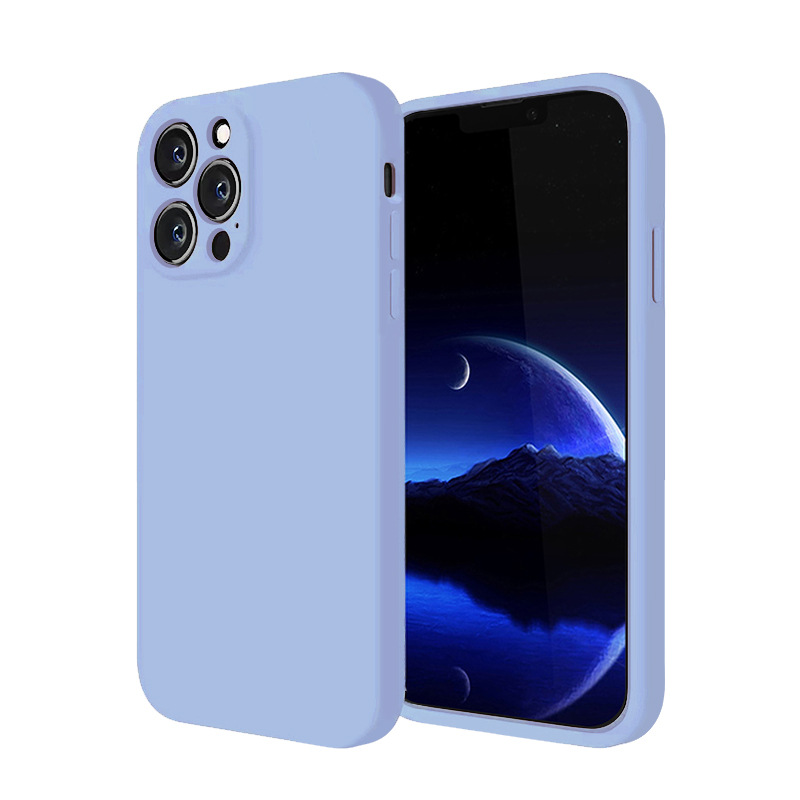 Funda de silicona líquida para Apple 14PRO, anticaídas, protección completa de la lente, funda de silicona IP14PM con orificios precisos