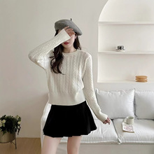 麻花毛衣女春秋冬装软糯糯百搭宽松套头韩系慵懒风外穿针织衫上衣