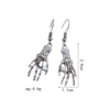 001-33. Gun Black Skeleton Hand Earrings