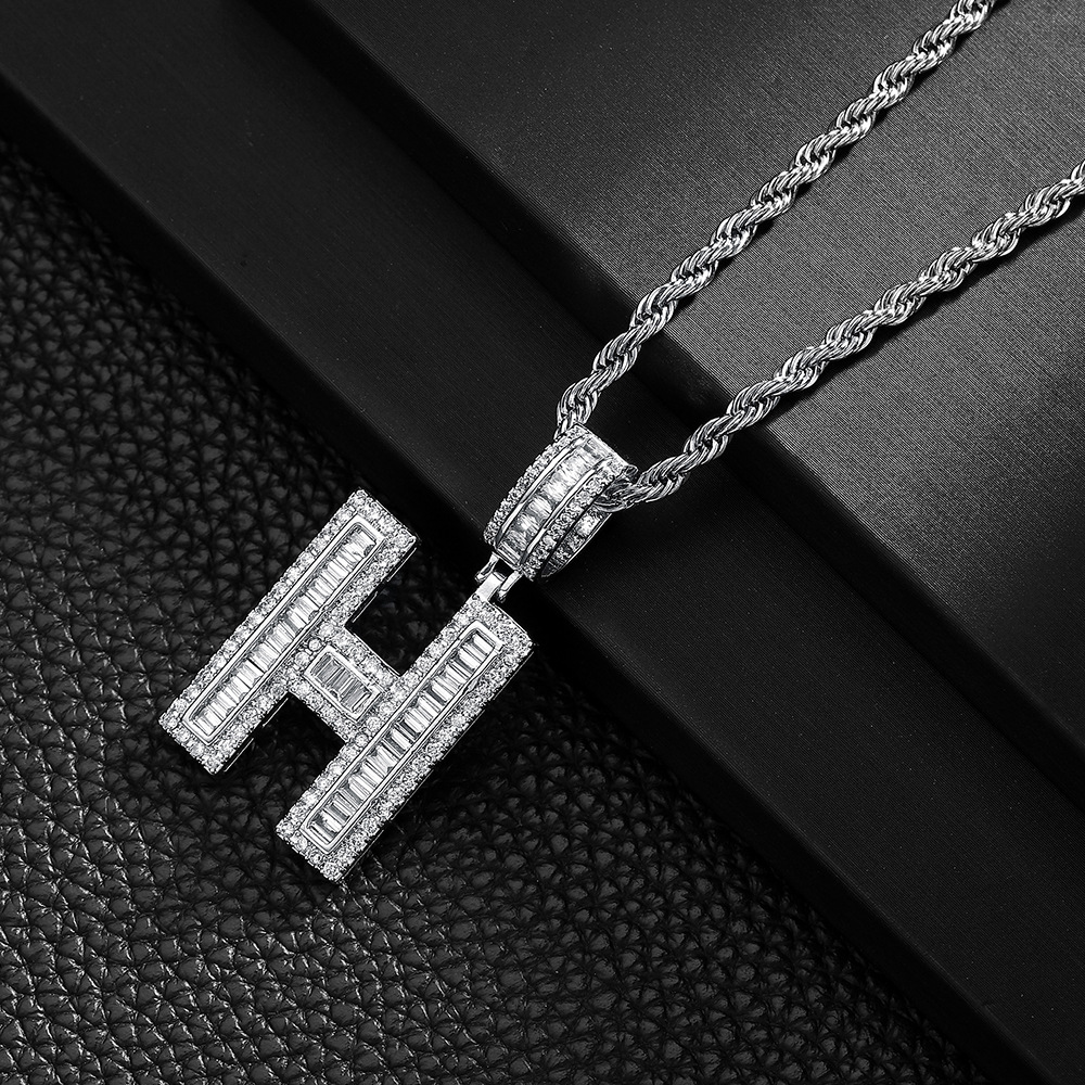 Hip-hop cross-border colgante de letras azúcar de cristal collar de zircon explosión ins joyería personalizada nicho diseño colgante para hombres y mujeres