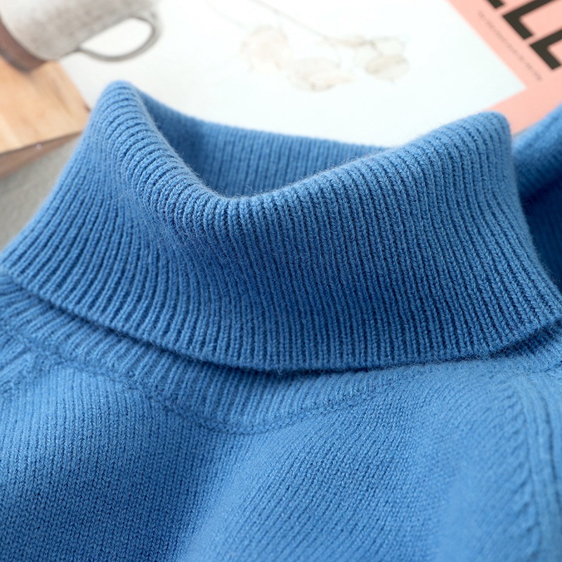 New thickened Korean version of knitted sweater free collar wool core yarn women's sweater high neck inside a leggings shirt autumn and winter