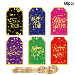 跨境新款2026新年吊牌Happy new year装饰道具书签挂件派对用品