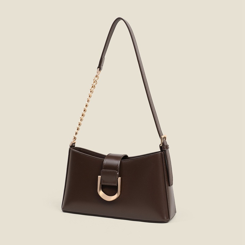 2026 New Summer Genuine Leather Women's Bag Underarm Bag Luxury Simple Crossbody Bag French Shoulder Bag - Thumbnail 2