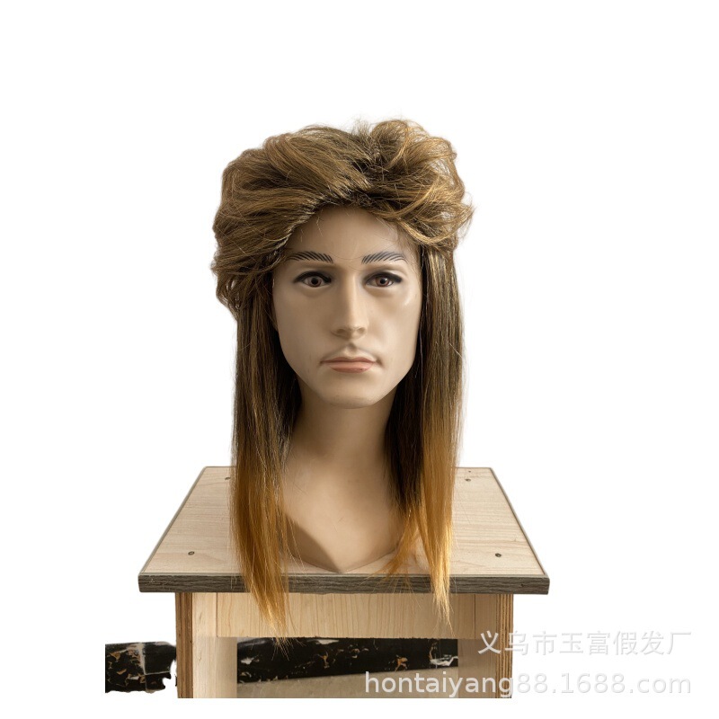 60 S70S 80 s curly hair men's women mullet rocker European and American rock punk hip hop party performance wig