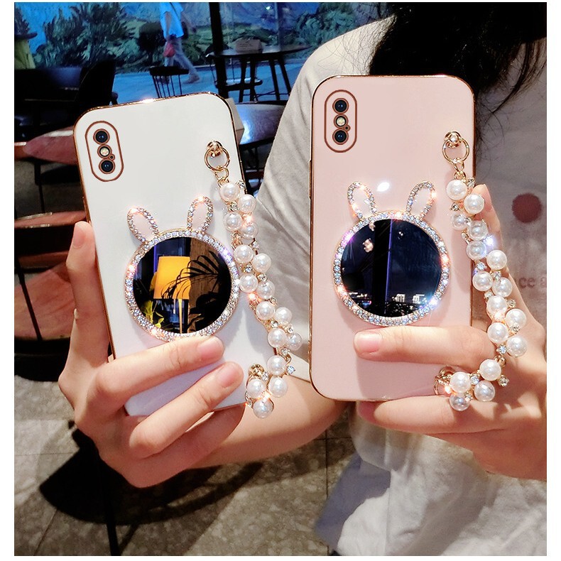 Suitable for Apple 16 Promax Pearl Bracelet Mirror Phone Case iPhone 17 Protective Cover 12 National Trend 13 New Model