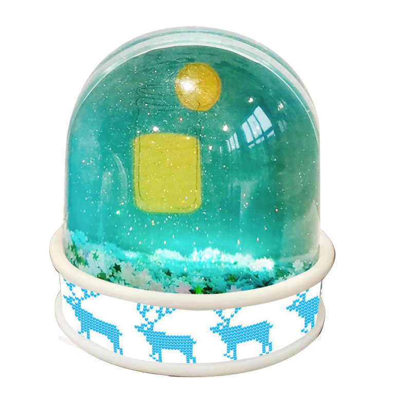 Sticker base PVC cartoon pattern base logo plastic snowball photo frame ornaments semicircle shape quicksand photo frame