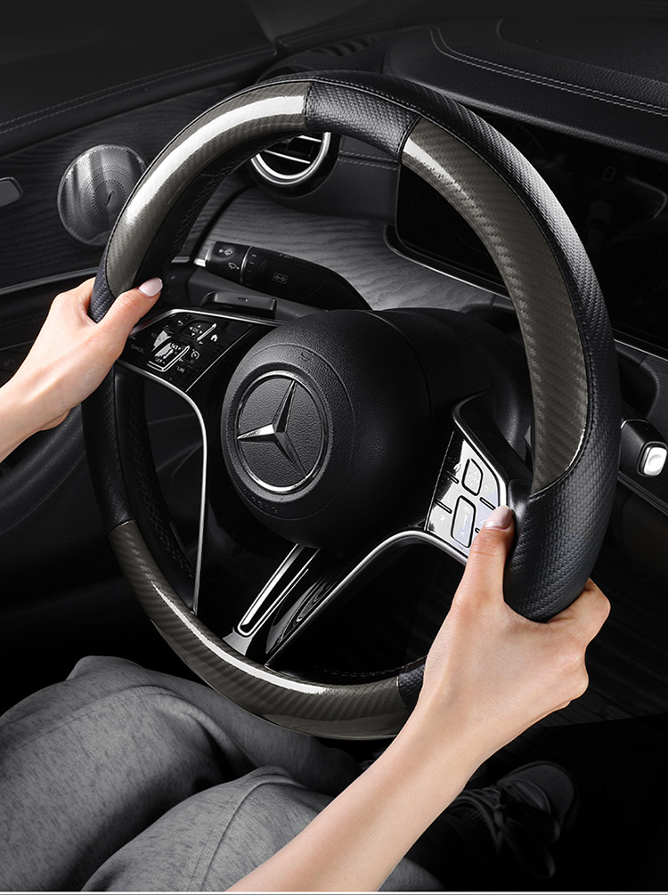 Suitable for Mercedes-Benz New C-Class Alcantar Steering Wheel Cover, Handlebar Cover, Interior Modification, Anti-Slip, Universal for All Seasons