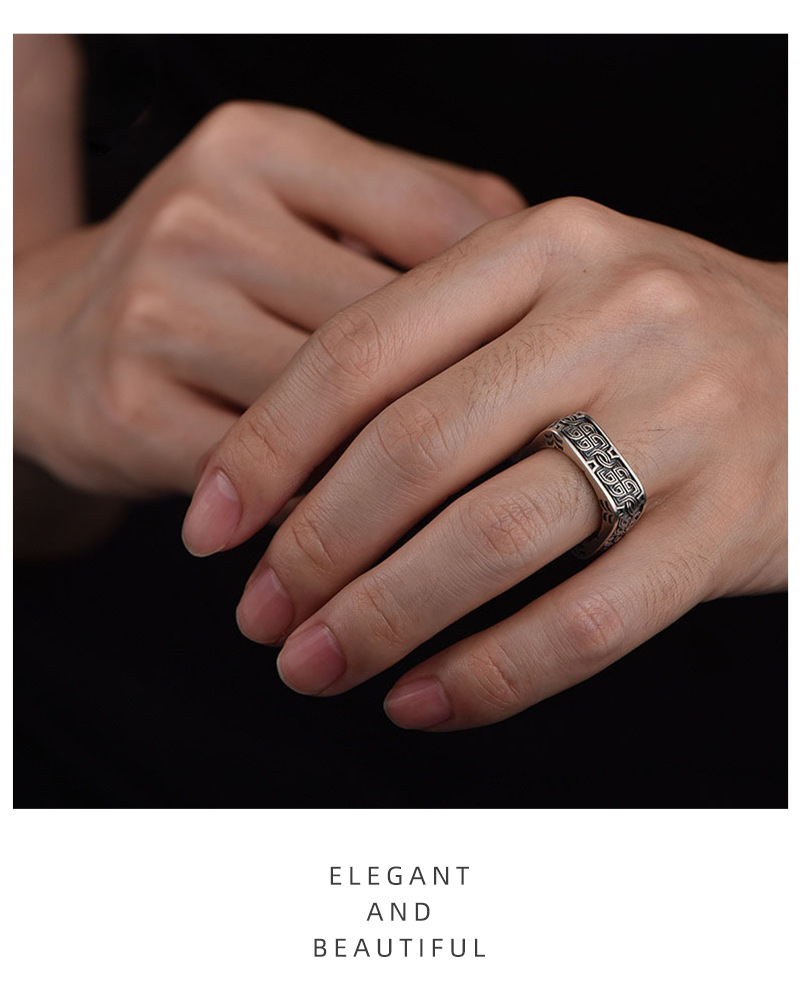13g Weight Rings Classification 10, 11, 9 Ring Size 1 Piece Quantity Daily Occasion Wholesale Jewelry Retro Printing Alloy Plating Rings