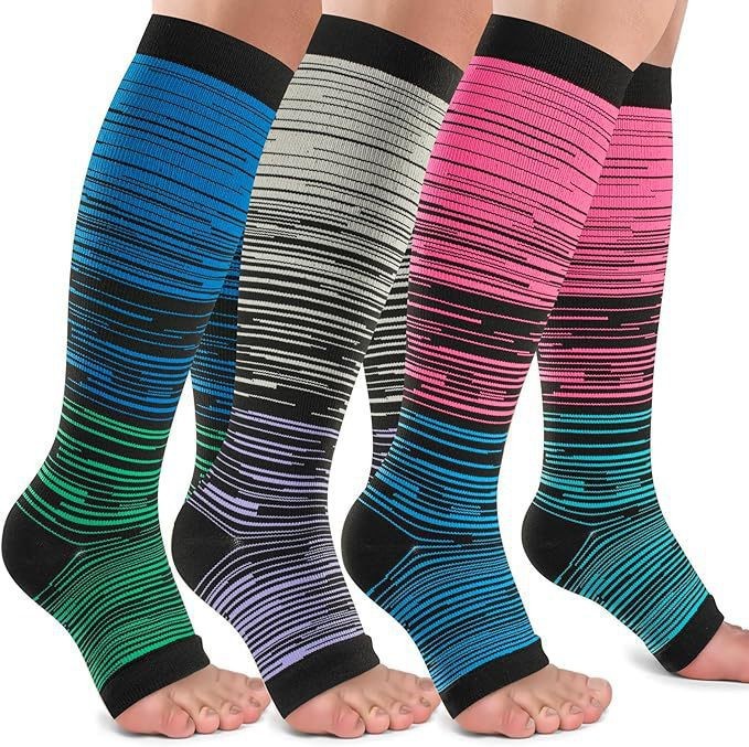 Juego de 6 pares de calcetines deportivos de compresión transfronterizos para fitness, calcetines largos de compresión para pantorrillas para hombres y mujeres, calcetines de compresión elásticos. image 60