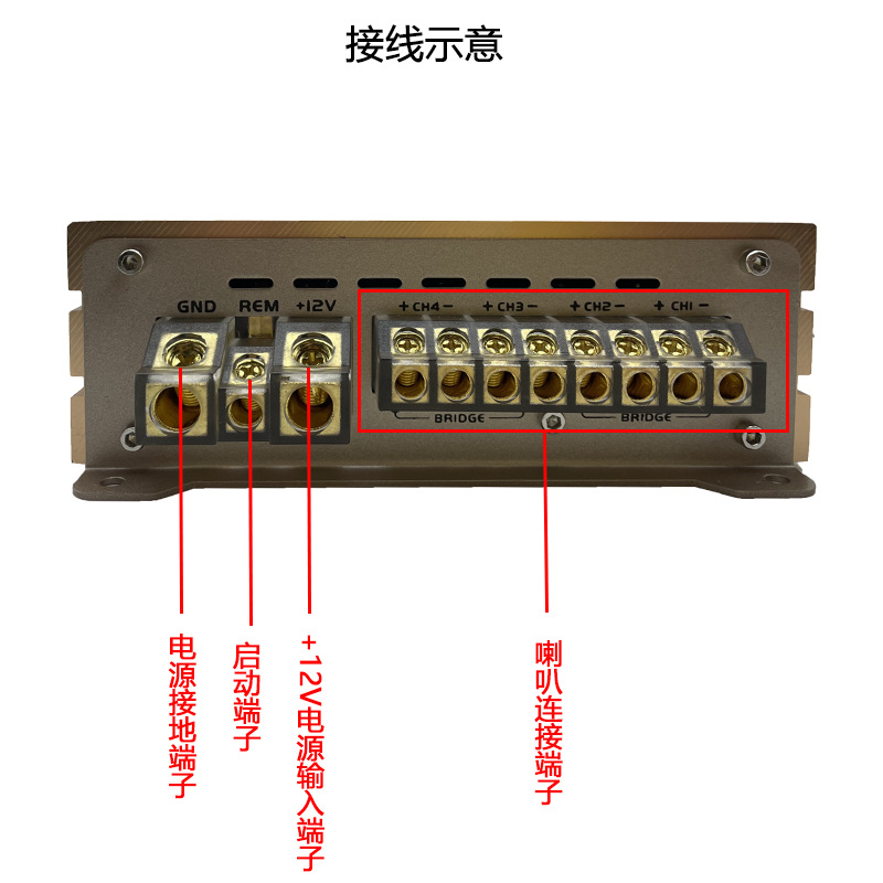 Factory Direct Sales Car Audio Modified Car High-Power Four-Channel 4-Way 90W Door Speaker Subwoofer Amplifier