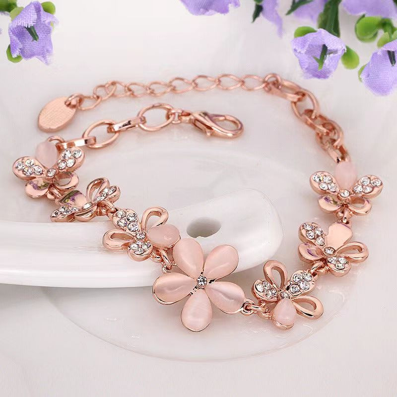 Simple Style Flower Rhinestone Opal Women's Bracelets display picture 2