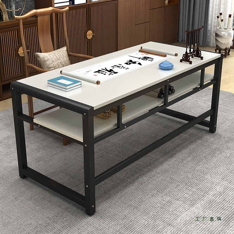 Calligraphy and Painting Table Chinese-Style Double-Layer Training Guidance Class Painting Desk Brush Writing Desk Simple Desk Computer Desk