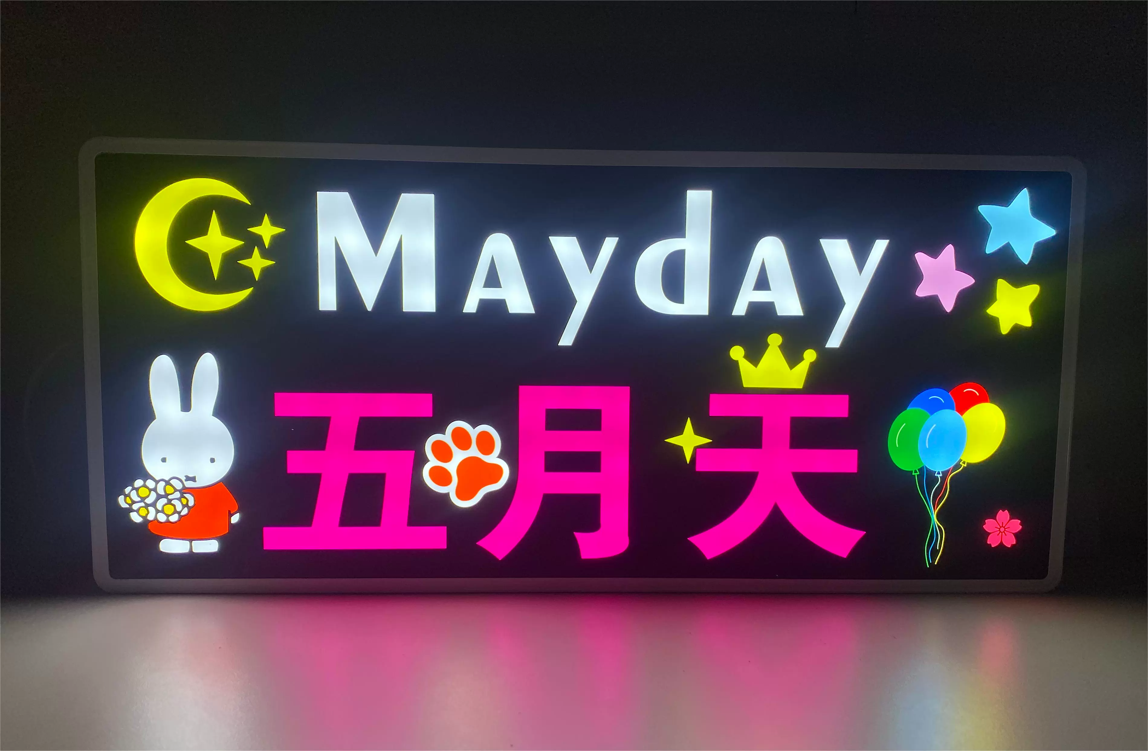 Neon light hand-held fan sign for celebrity concert fans' support light sign ins glowing birthday LED sign