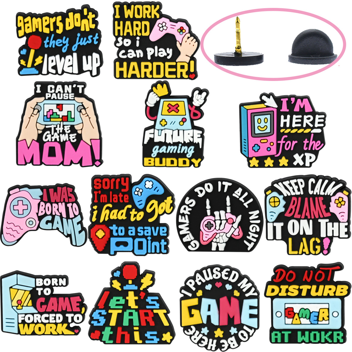 跨境卡通游戏机可爱徽章饰品服饰配件pvc刺马针衣饰个性复古胸针