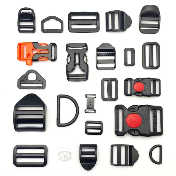 Manufacturer in stock plastic buckle ribbon adjustable shoulder pad plate two-gear three-gear hook spring buckle luggage accessories