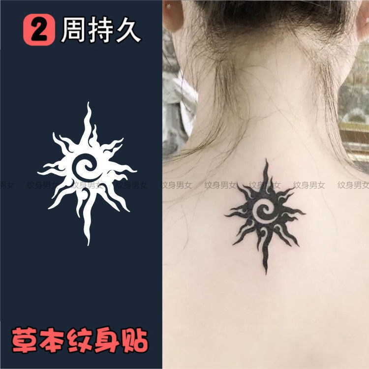 Herbal Diablo Sun Totem Tattoo Sticker Juice Waterproof Lasting Female Male