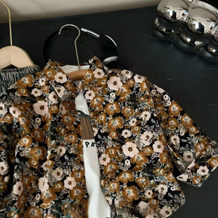 Boys' Hong Kong Style Shirt Autumn 2025 Small and Medium-Sized Kidsren's Japanese Style Retro Art Style Korean Style Long-Sleeved Shirt Trendy