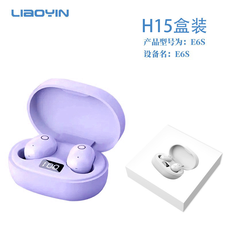 J15新品レディースイヤホンbluetoothワイヤレスミニ可爱い女の子高颜値耳伤つけない快适高音质E6S|undefined