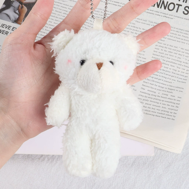 Милый мультяшный румянец, цельный медведь, кремовый плюшевый медведь, цепочка из бисера, сумка для мобильного телефона, брелок, подвеска, оптовая продажа